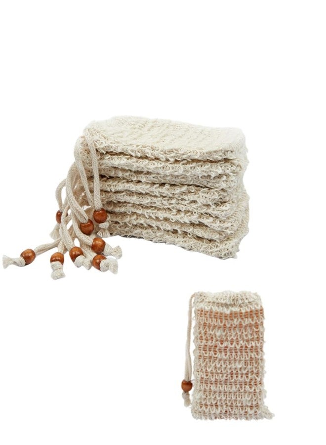 bepisof 8pcs 3.5x5.5 Inch Exfoliating Natural Cotton and Linen Bar Soap Pouch Soaps Bags With Mesh And Drawstring,Soaps Bags Soap Pouch For Bath And Shower - Image 1